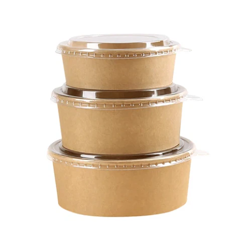 Bowl Kraft con Tapa Transparente - 500 cc - 50 unidades