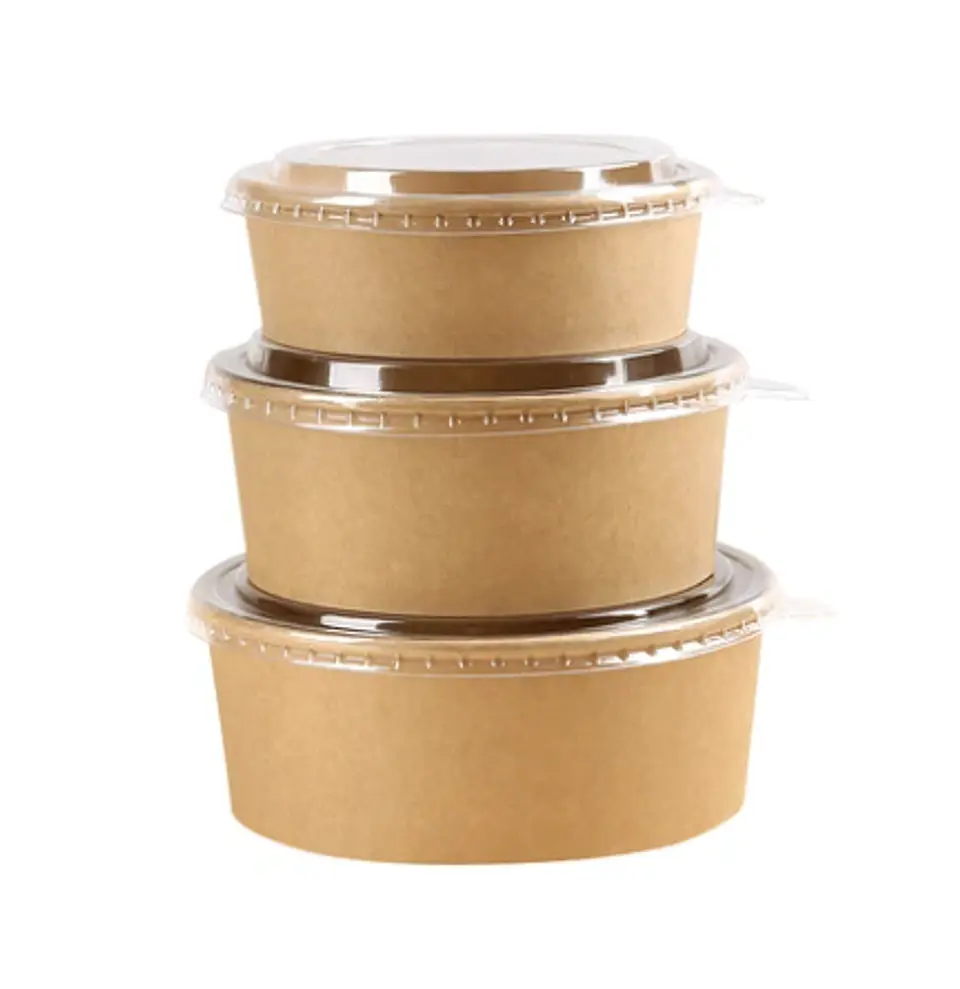 Bowl Kraft con Tapa Transparente - 500 cc - 25 u. 2