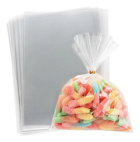 100 Bolsas Plástica Celofán Transparente 12x15cm