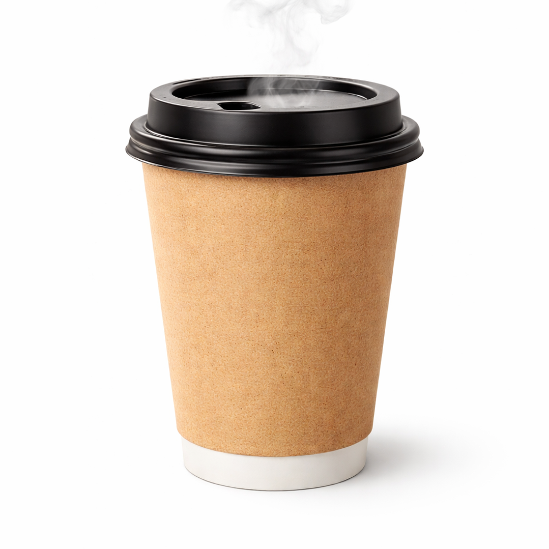 Vaso Kraft 12 oz, Con Tapa negra - Té/Café - Paquete de 50 Unidades 4