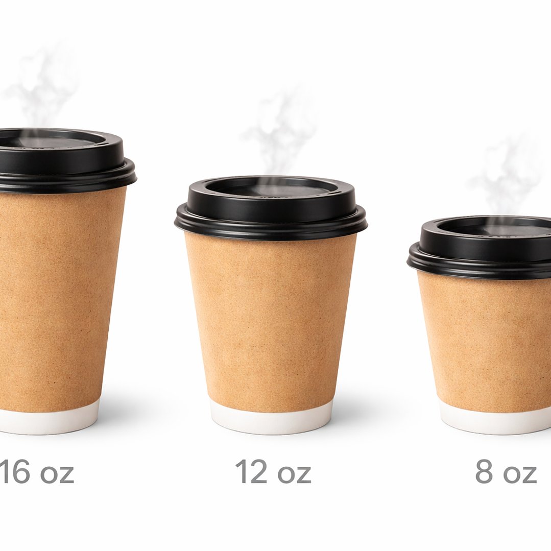 Vaso Kraft 12 oz, Con Tapa negra - Té/Café - Paquete de 50 Unidades 2