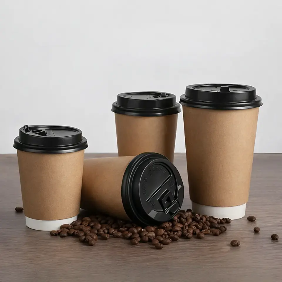 Vaso Kraft 12 oz, Con Tapa negra - Té/Café - Paquete de 50 Unidades 6