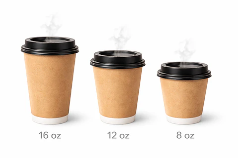 Vaso Kraft 8 oz, Con Tapa negra - Té/Café - Paquete de 50 Unidades 