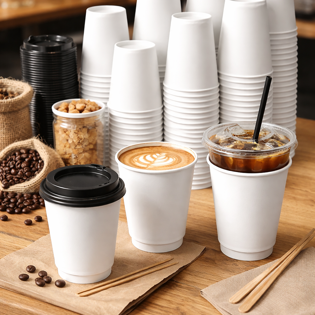 Vaso Kraft 8 oz Blanco Con Tapa - Té/Café - Paquete de 50 Unidades 5