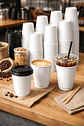 Vaso Kraft 8 oz Blanco Con Tapa - Té/Café - Paquete de 50 Unidades - Miniatura 5