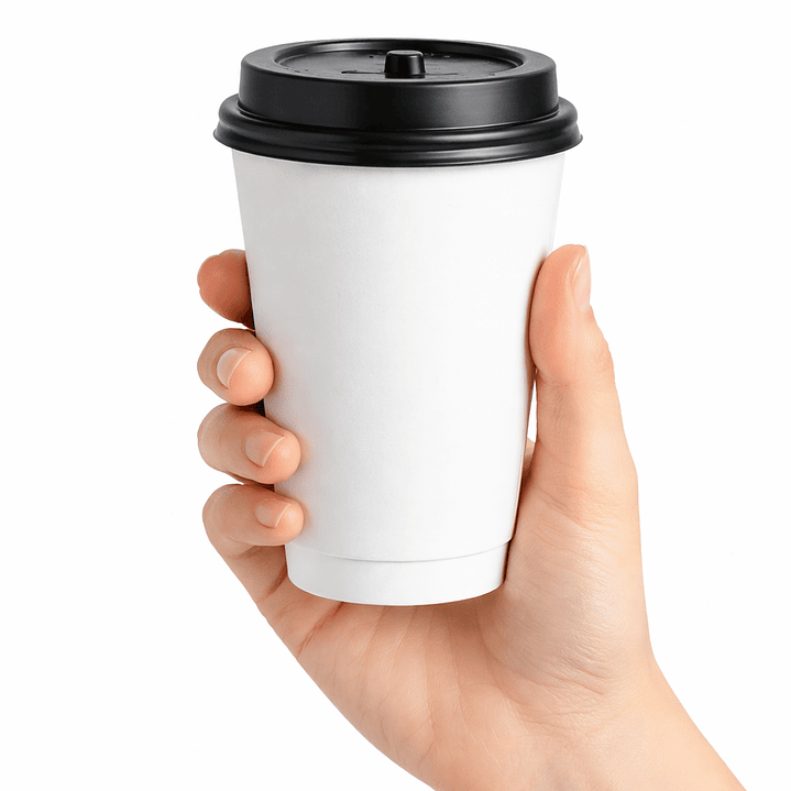 Vaso Kraft 8 oz Blanco Con Tapa - Té/Café - Paquete de 50 Unidades 4