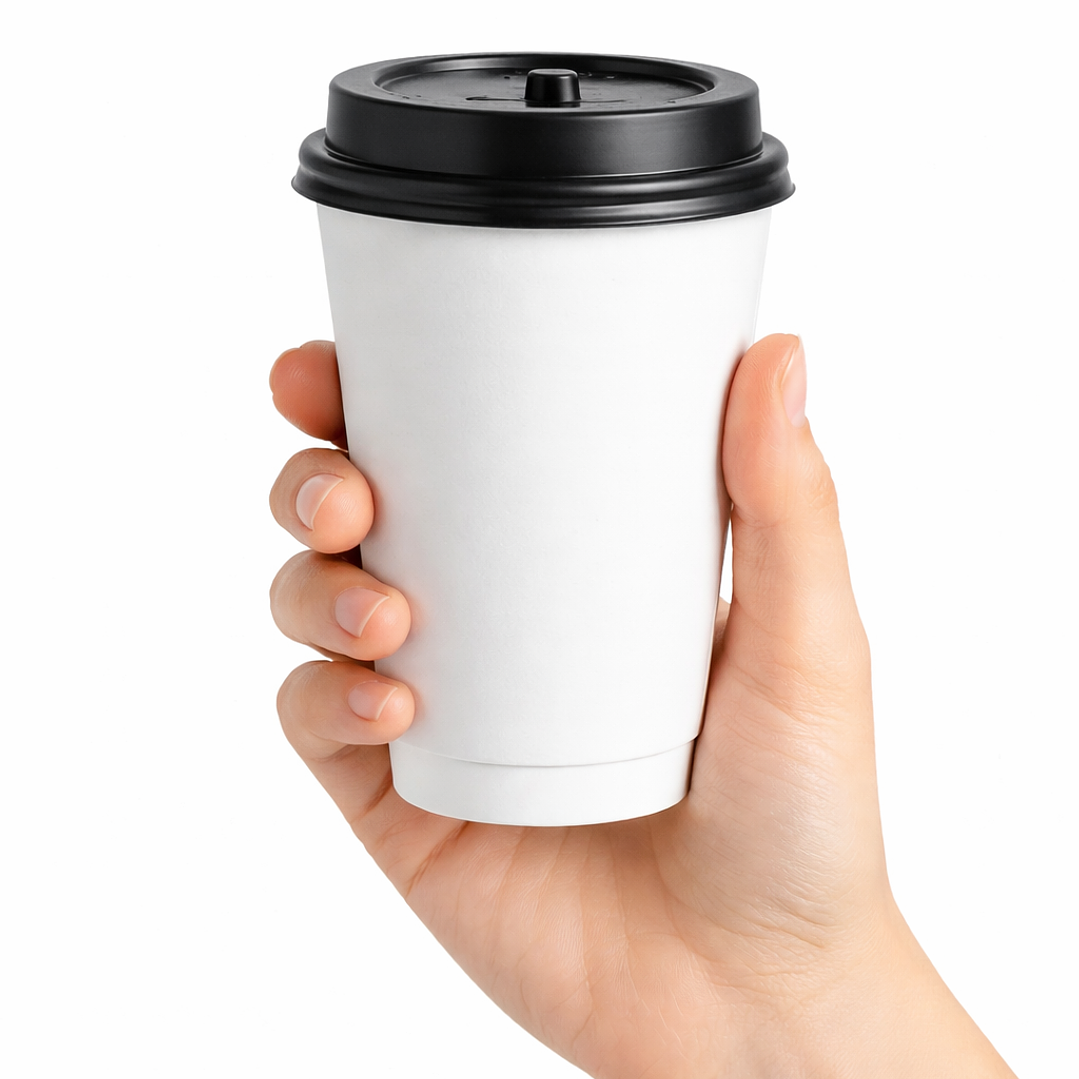 Vaso Kraft 12 oz Blanco Con tapa - Té/Café - Paquete de 50 Unidades 2