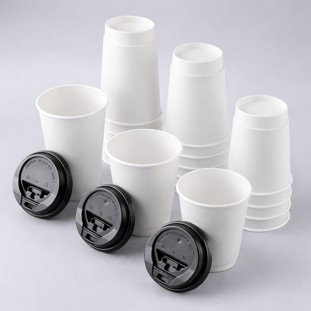 Vaso Kraft 12 oz Blanco Con tapa - Té/Café - Paquete de 50 Unidades 5