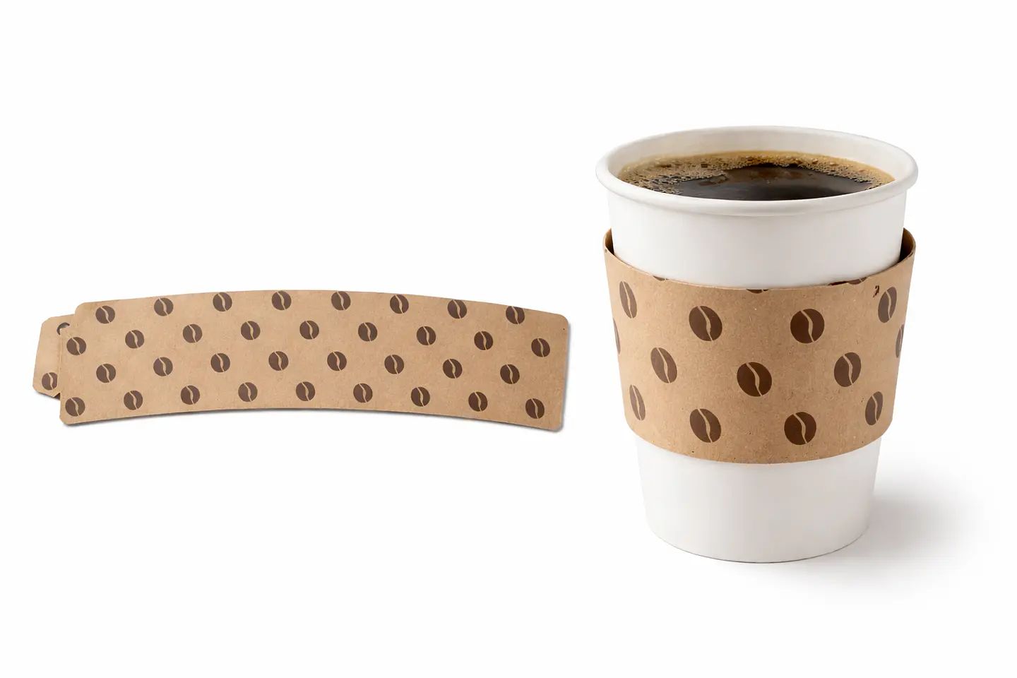 Collarines de Cartón Kraft para Vasos 8, 12 y 16 oz – Aislante Térmico | 50 Unidades 1