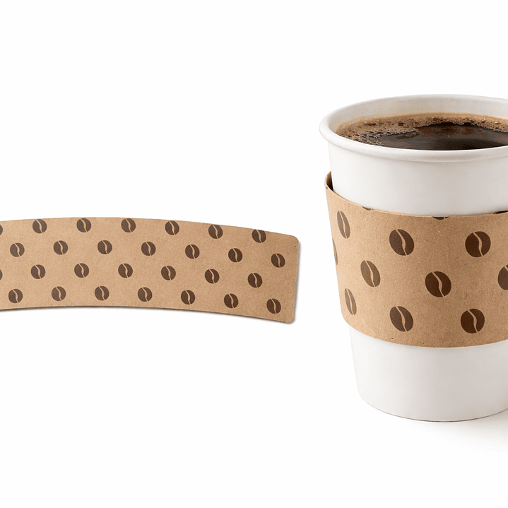 Collarines de Cartón Kraft para Vasos 8, 12 y 16 oz – Aislante Térmico | 50 Unidades 1