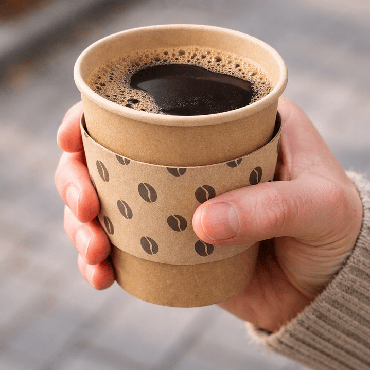 Collarines de Cartón Kraft para Vasos 8, 12 y 16 oz – Aislante Térmico | 50 Unidades 2