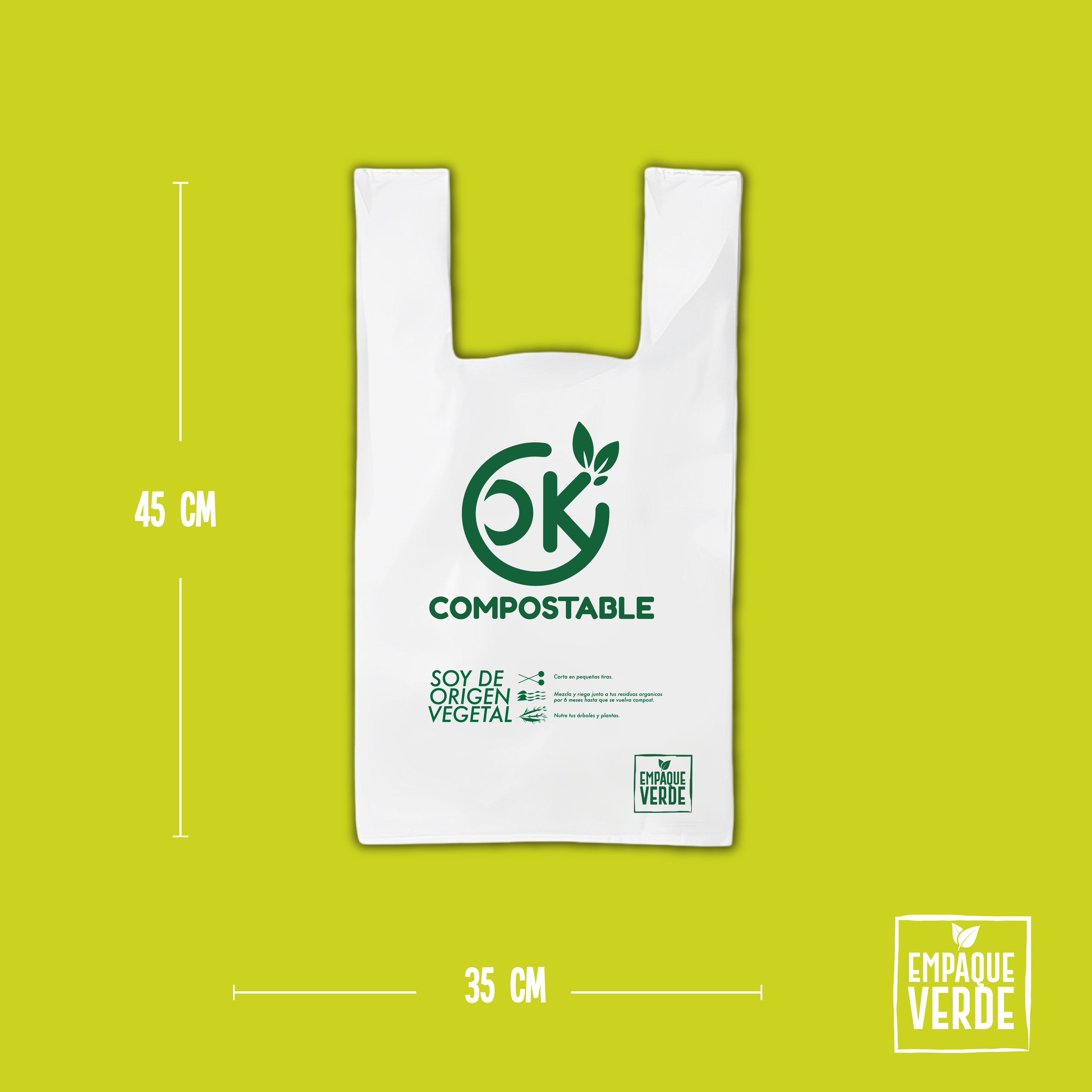 Bolsa Compostable Camiseta - Natural OK