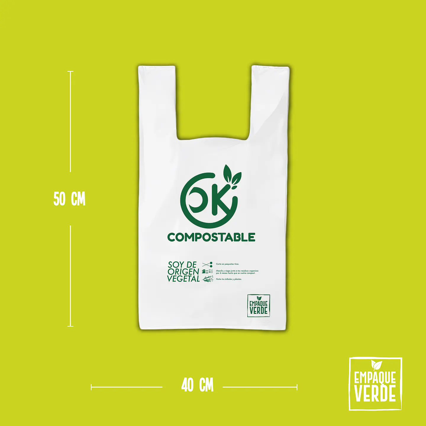 Bolsa Compostable Camiseta - Natural OK 2