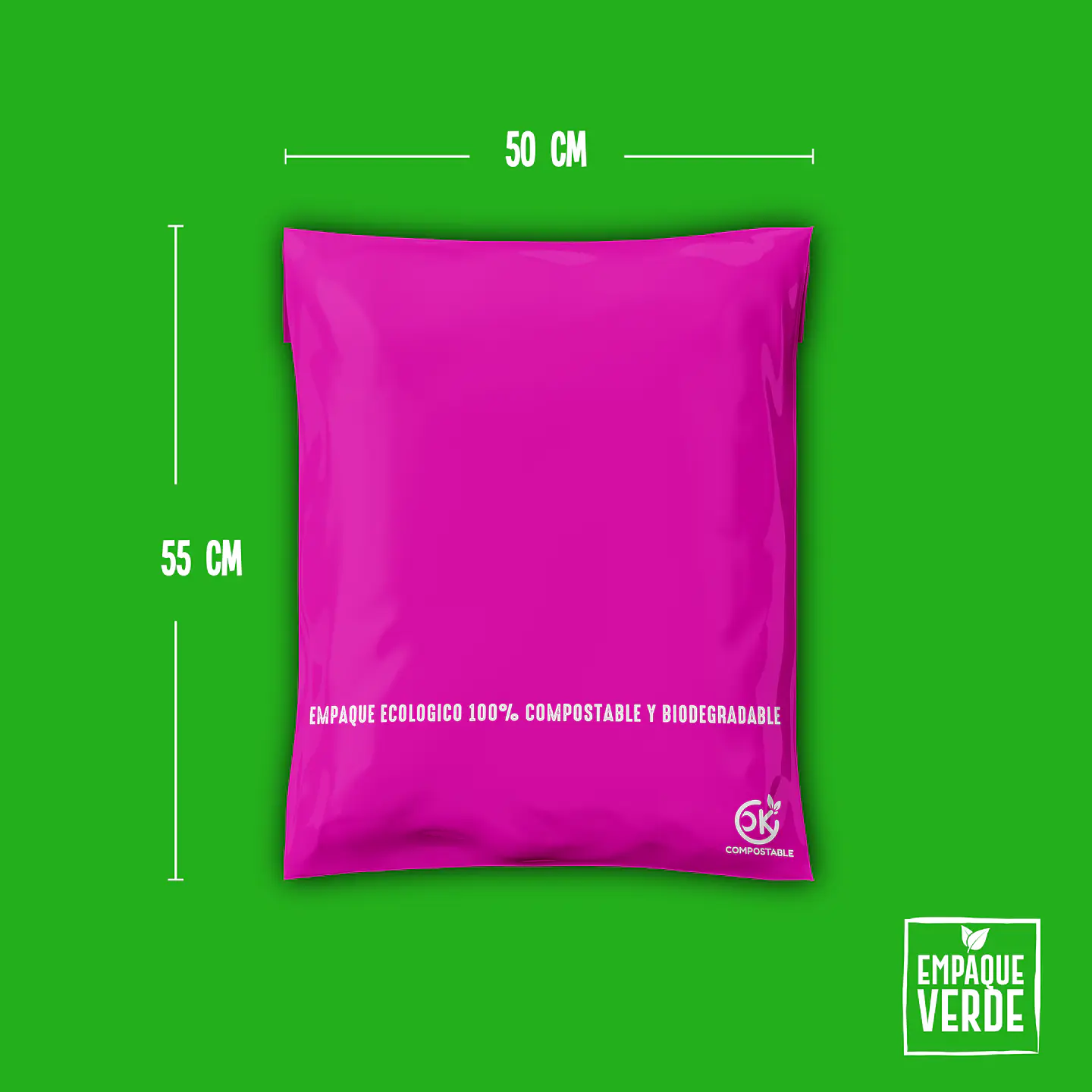 Bolsa Compostable De Envío - Rosada OK 4