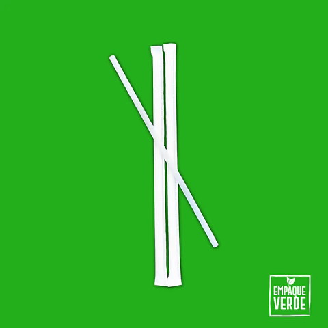 Compostable PLA straws 1 box x 8,000 units - Paper envelope