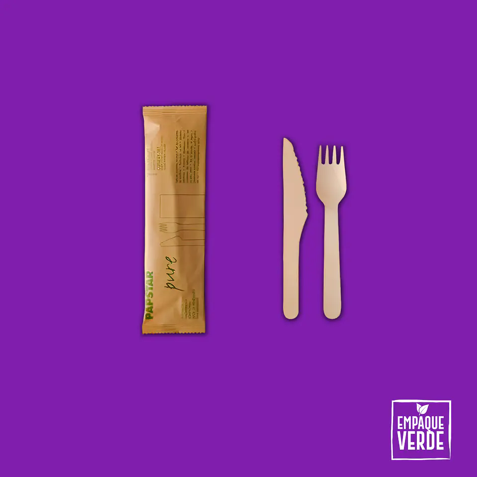 Cubiertos de madera (cuchillo + tenedor) x1000 unidades 1