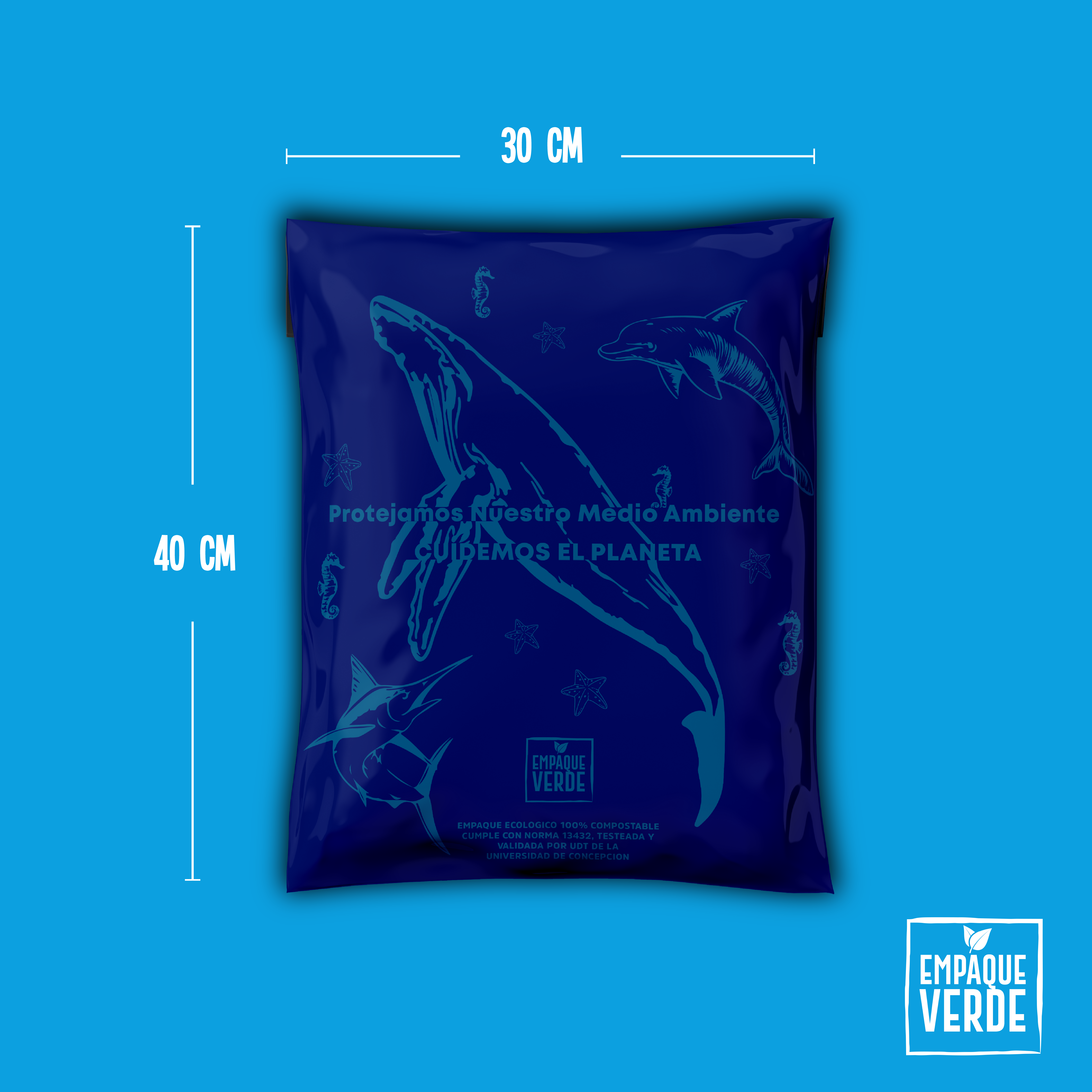 Bolsa Compostable De Envío - Azul BALLENA