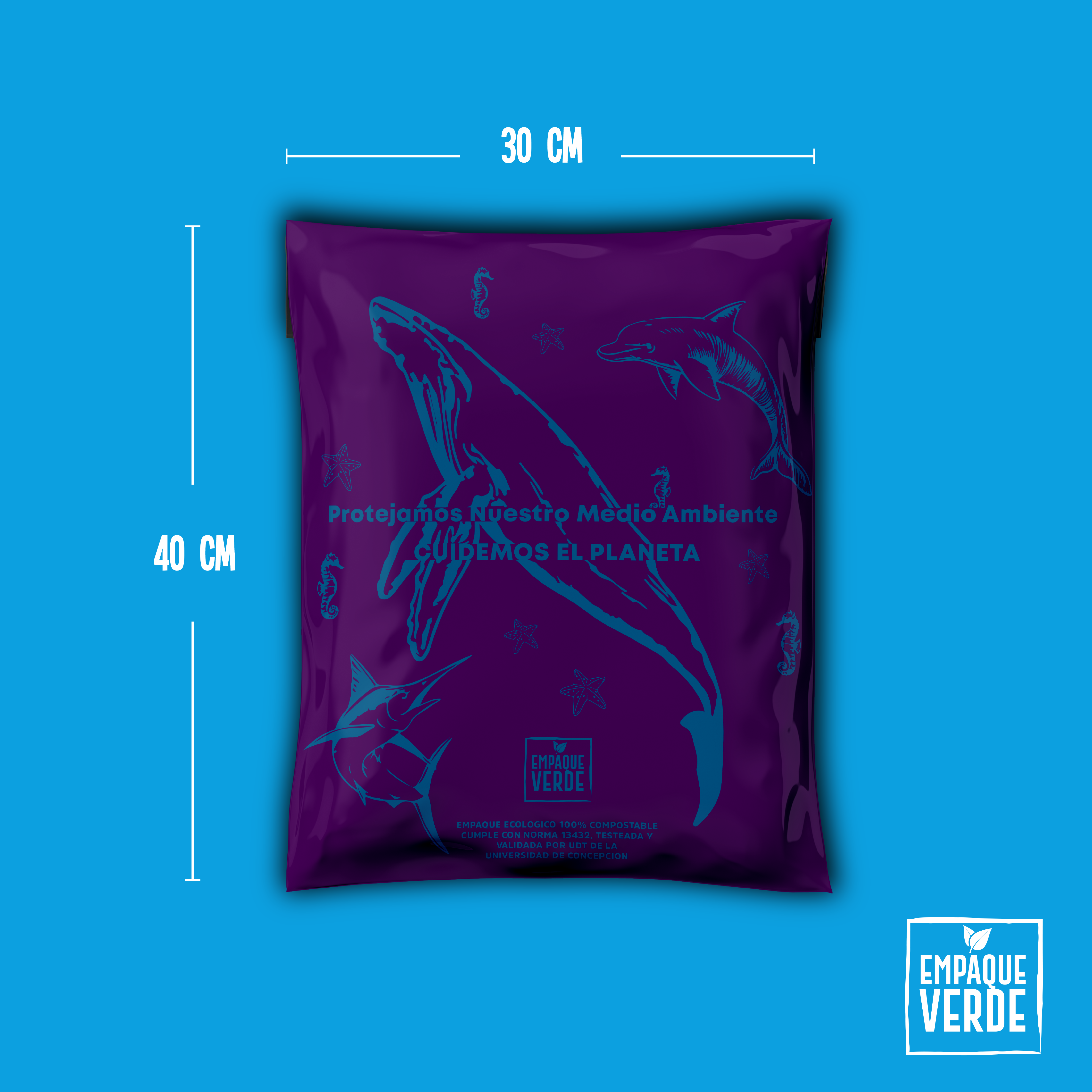 Bolsa Compostable De Envío - Morada BALLENA