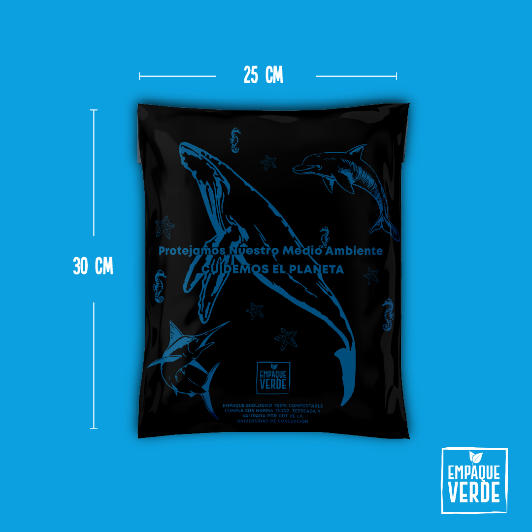 Bolsa Compostable De Envío - Negra BALLENA