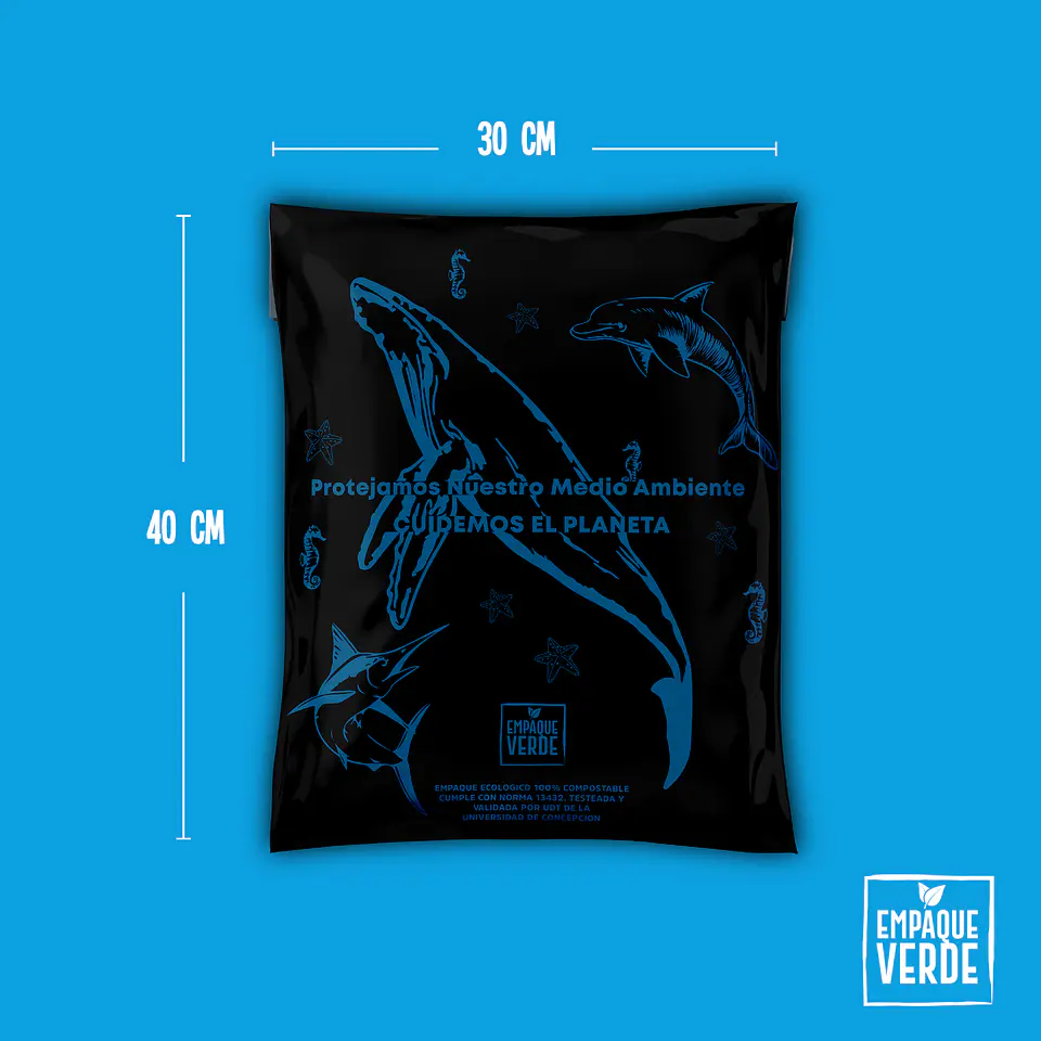 Bolsa Compostable De Envío - Negra BALLENA 2