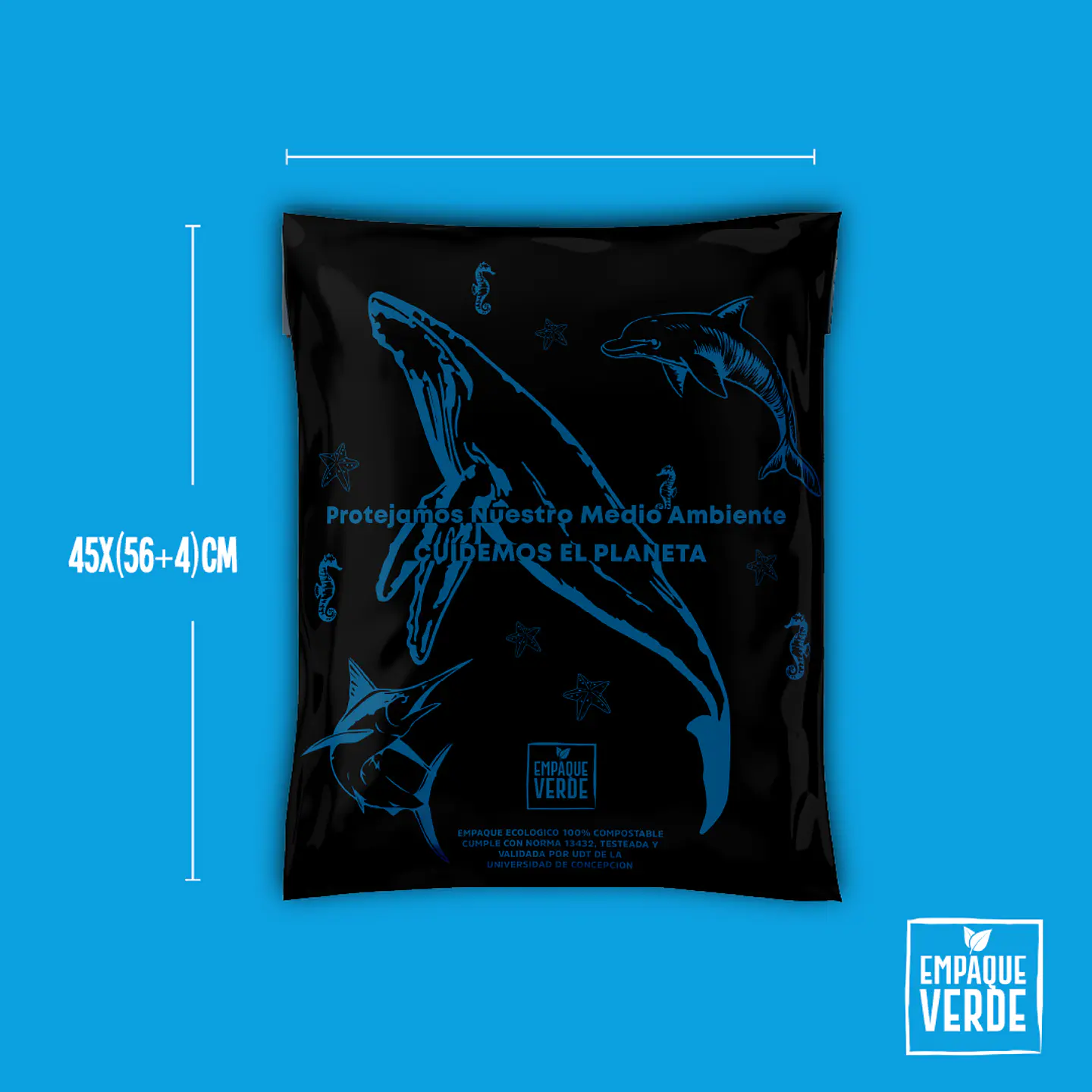 Bolsa Compostable De Envío - Negra BALLENA 3