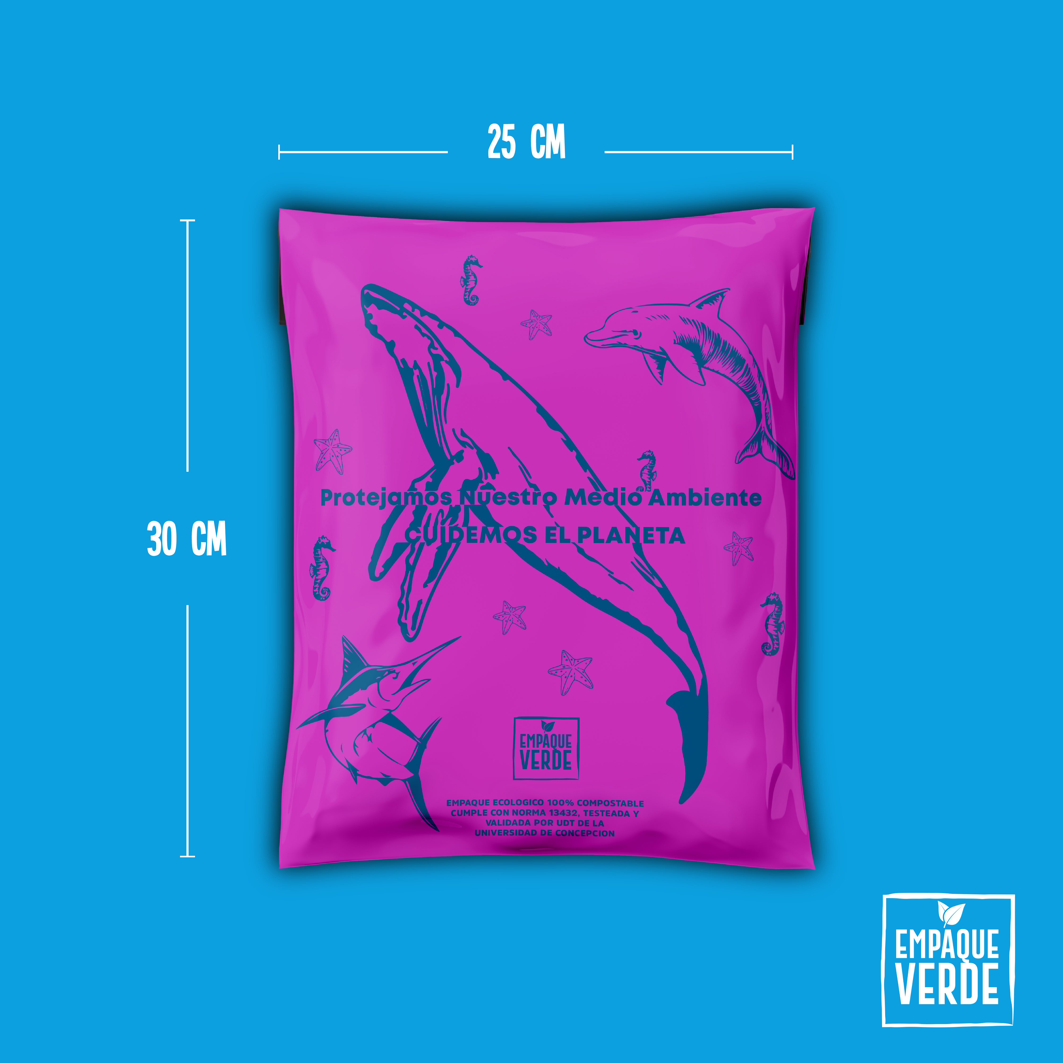 Bolsa Compostable De Envío - Rosada BALLENA