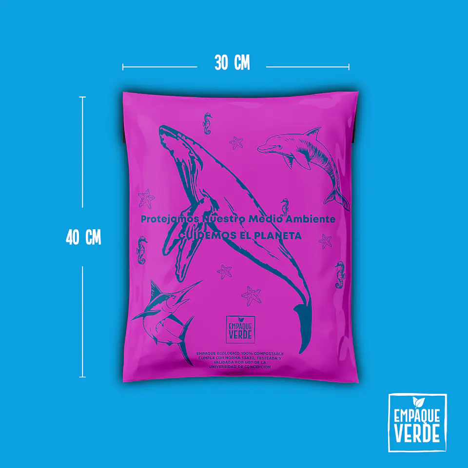 Bolsa Compostable De Envío - Rosada BALLENA 2