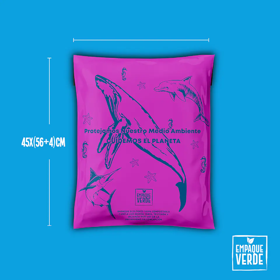 Bolsa Compostable De Envío - Rosada BALLENA 3