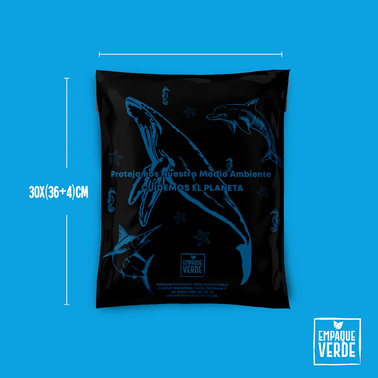 Bolsa Compostable De Envío - Negra BALLENA 4