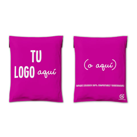 Bolsa Compostable De Envío - Rosada OK PERSONALIZABLE