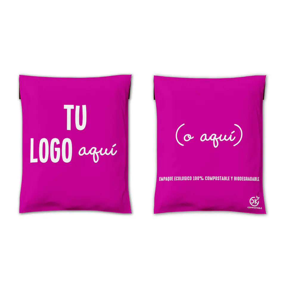 Bolsa Compostable De Envío - Rosada OK PERSONALIZABLE 1