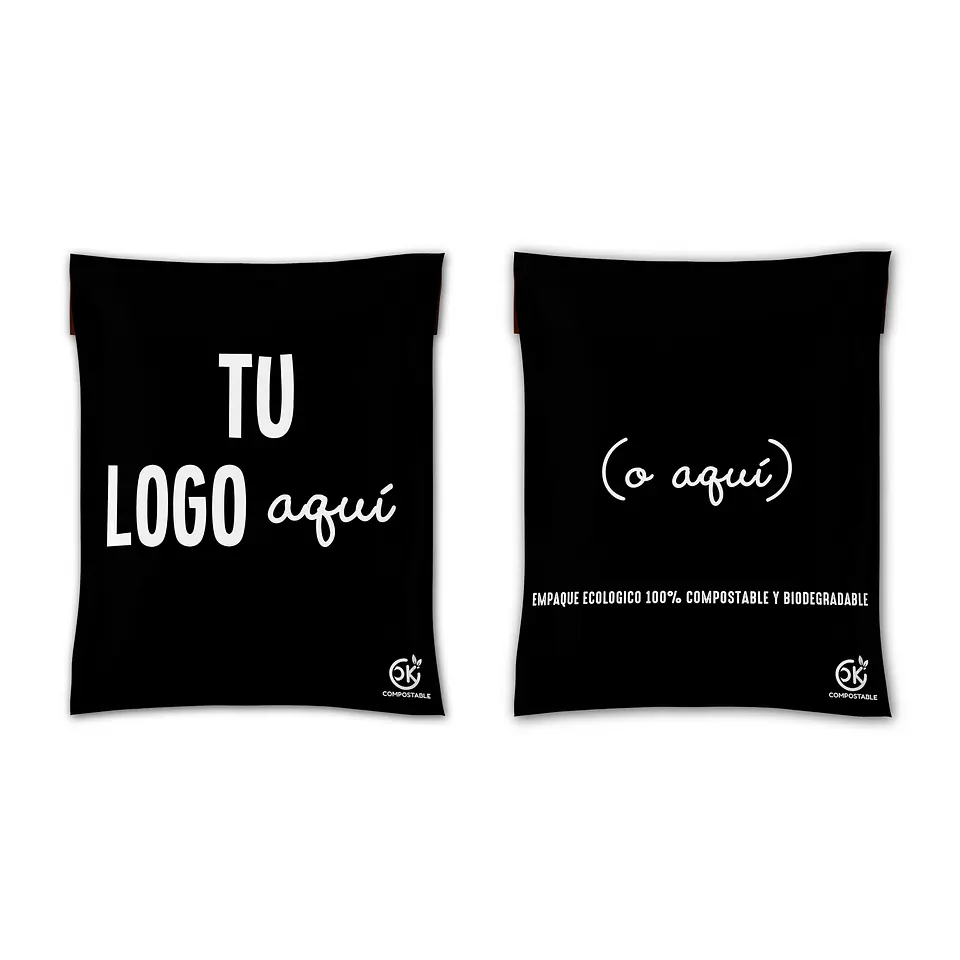 Bolsa Compostable De Envío - Negra OK PERSONALIZABLE 1