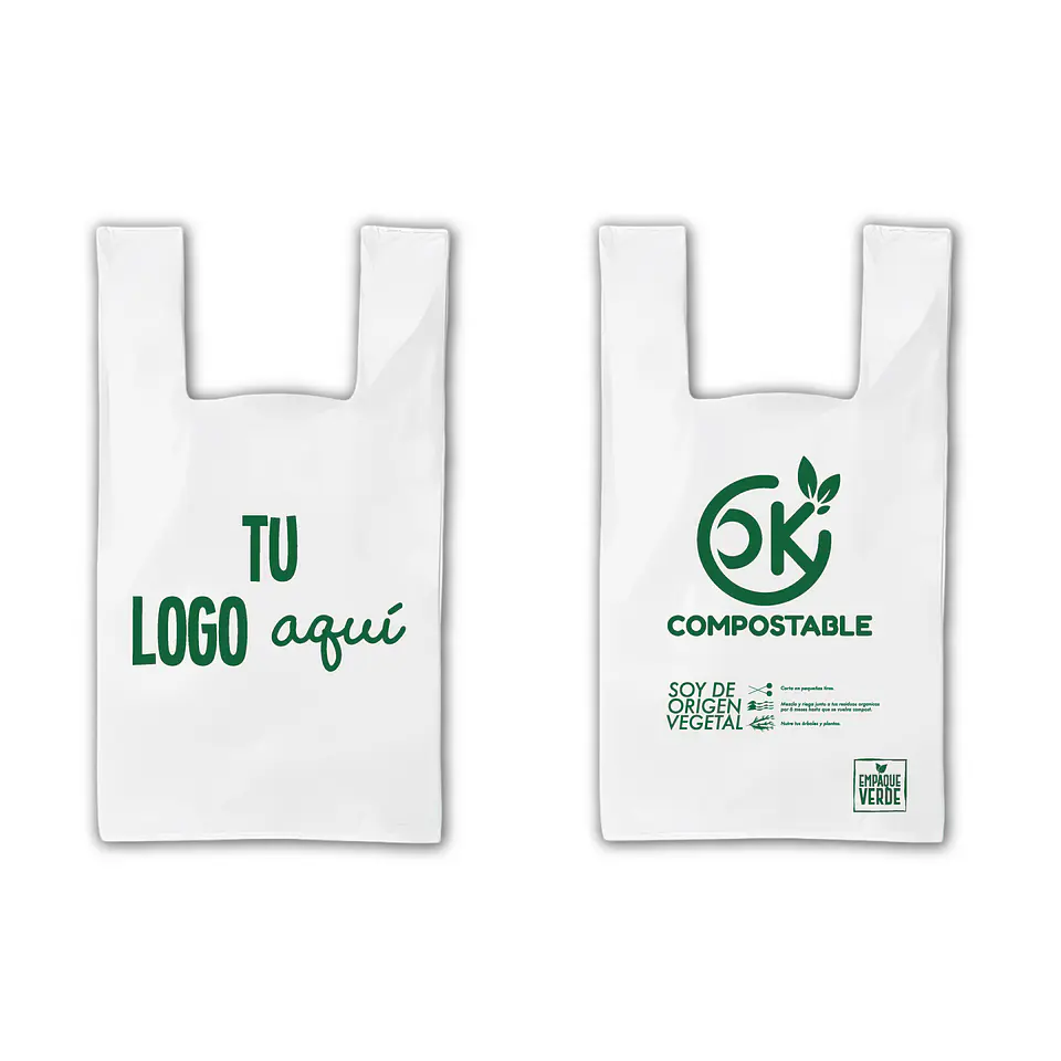 Bolsa Compostable Camiseta - Natural OK PERSONALIZABLE 1