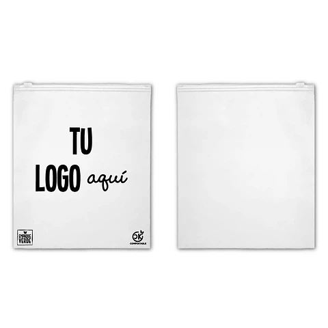 Bolsa Compostable Con Cierre - Transparente PERSONALIZABLE