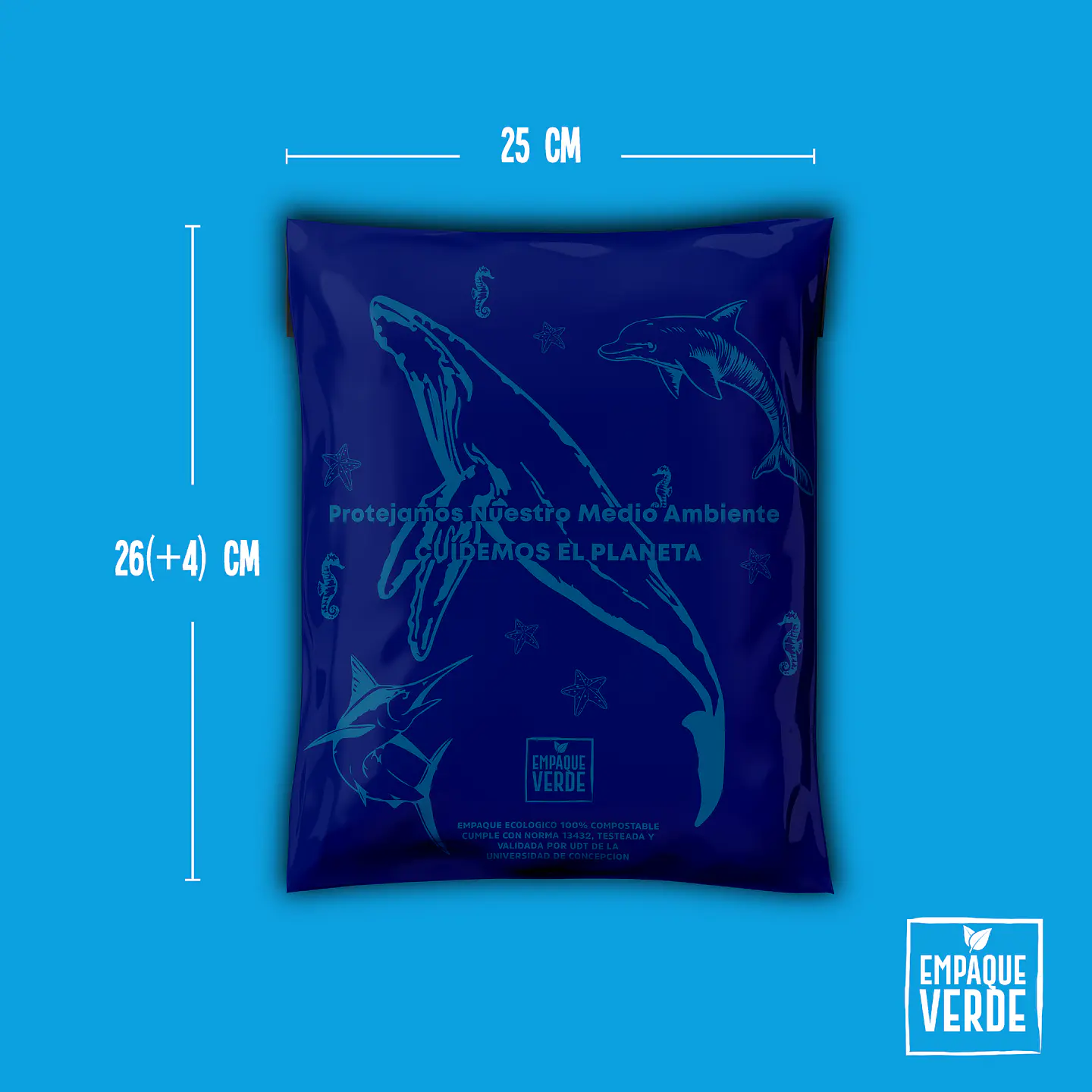 Bolsa Compostable De Envío - Azul BALLENA 2