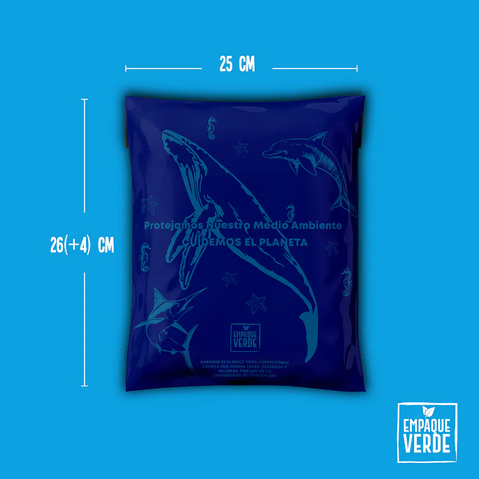 Bolsa Compostable De Envío - Azul BALLENA 2
