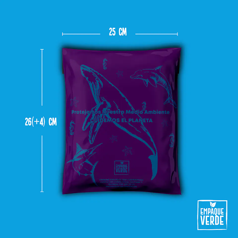 Bolsa Compostable De Envío - Morada BALLENA 2