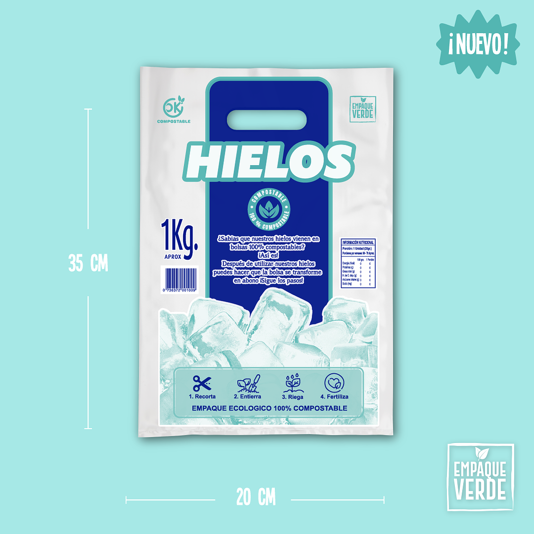 Bolsa Compostable Para Hielo - EV 1