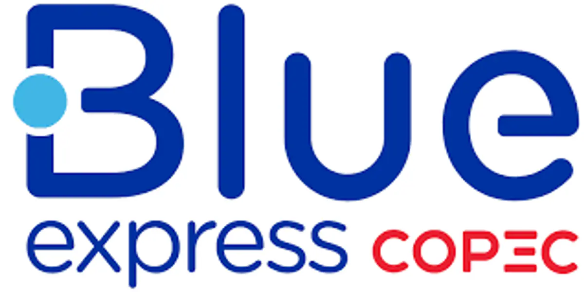 Logotipo de Blue Express, envíos sustentables con bolsas compostables de Empaque Verde.