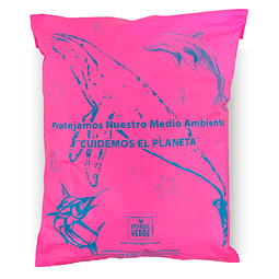Bolsa compostable de envio rosado