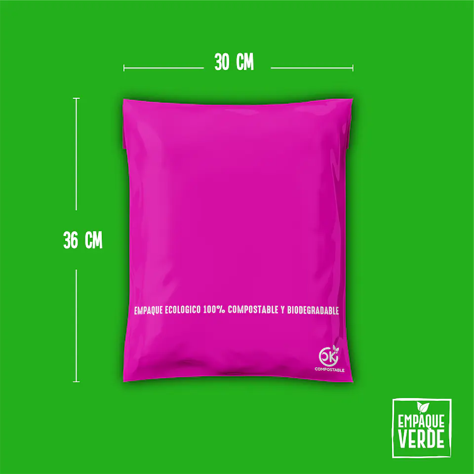 Pink compostable shipping bag - Personalized 1 color 2