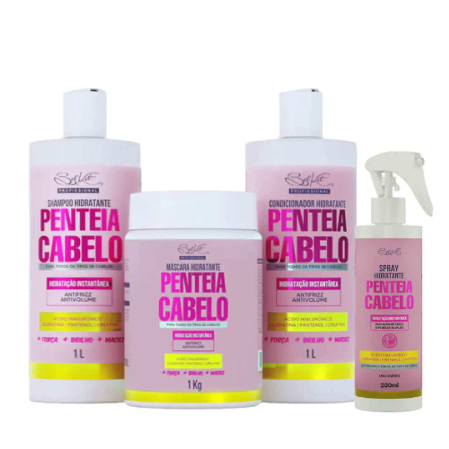 🧴 Pack Completo Penteia Cabelo Belkit (Shampoo + Acondicionador + Máscara 1L/kg + Spray 200 ml) 1