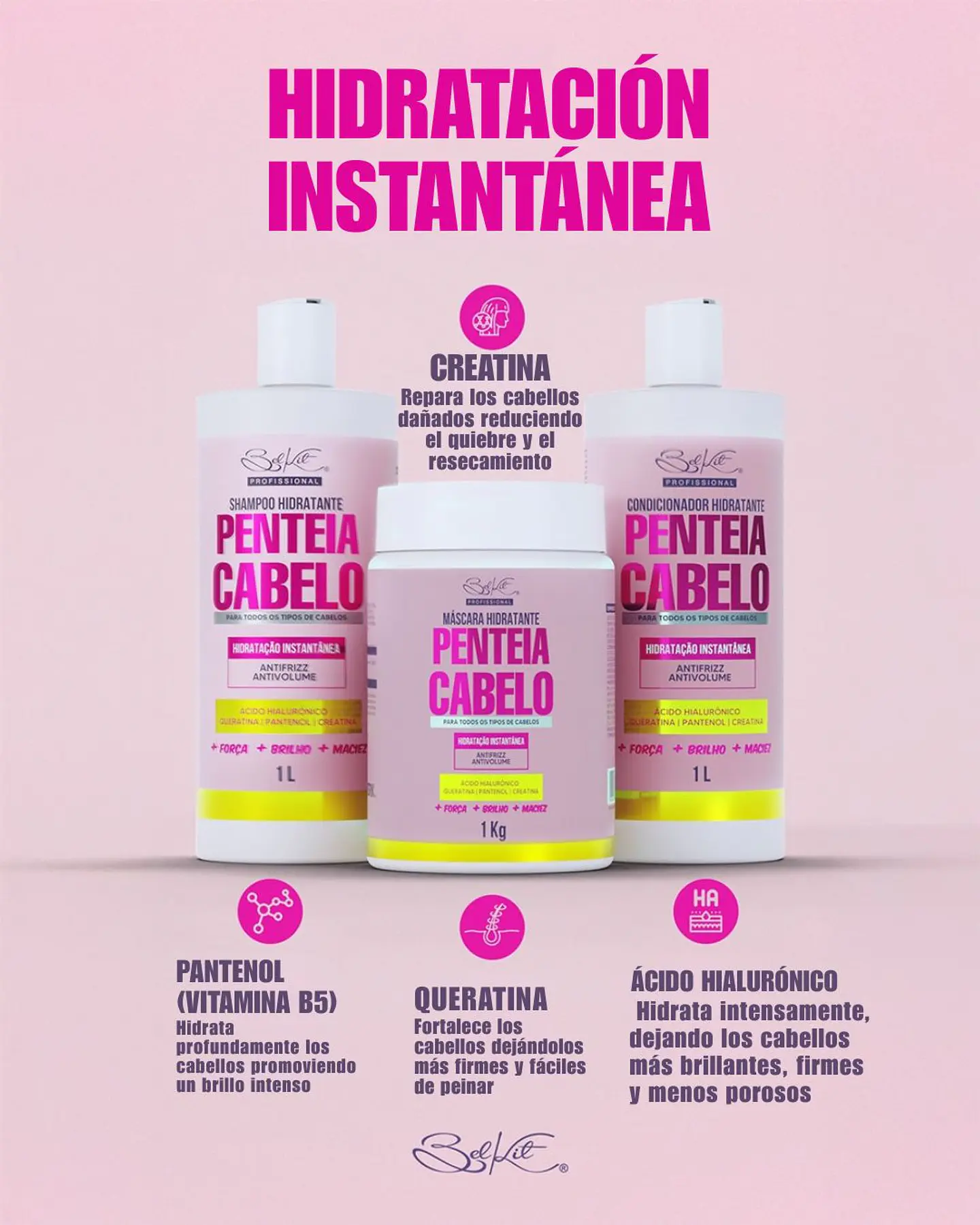 Penteia Cabelo Kit Professional – Sistema completo para cabello sin nudos 4