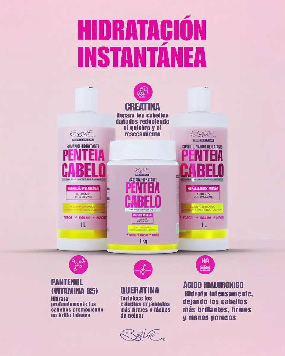 Penteia Cabelo Kit Professional – Sistema completo para cabello sin nudos 4