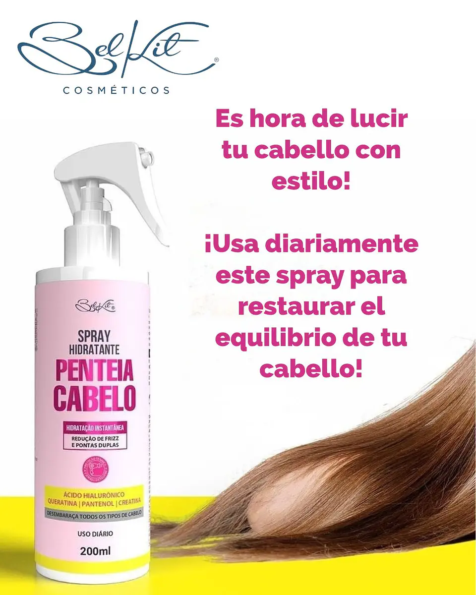 Penteia Cabelo Spray 200 ml – Desenredante sin enjuague para peinar fácil 5