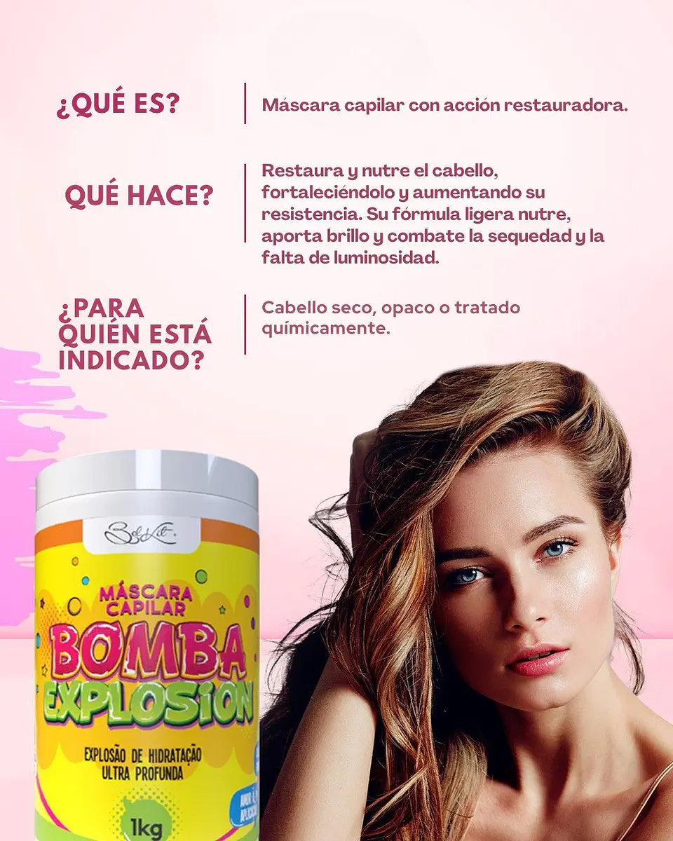 Máscara Capilar Bomba Explosión 1 Kg – Reconstrucción intensiva para cabello dañado 2