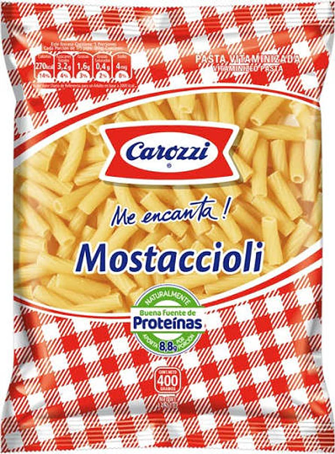 fideos carozzi mostaccioli 400g