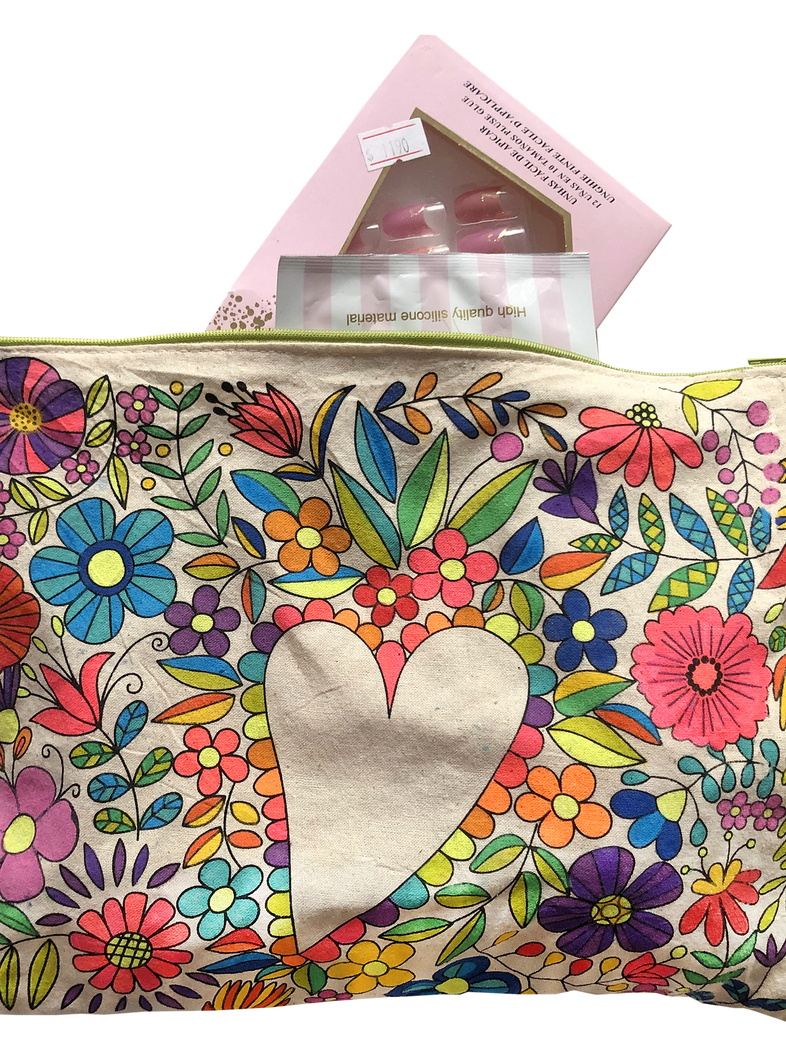 Estuche de tela flores 2