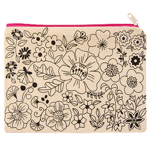 Estuche de tela flores pradera