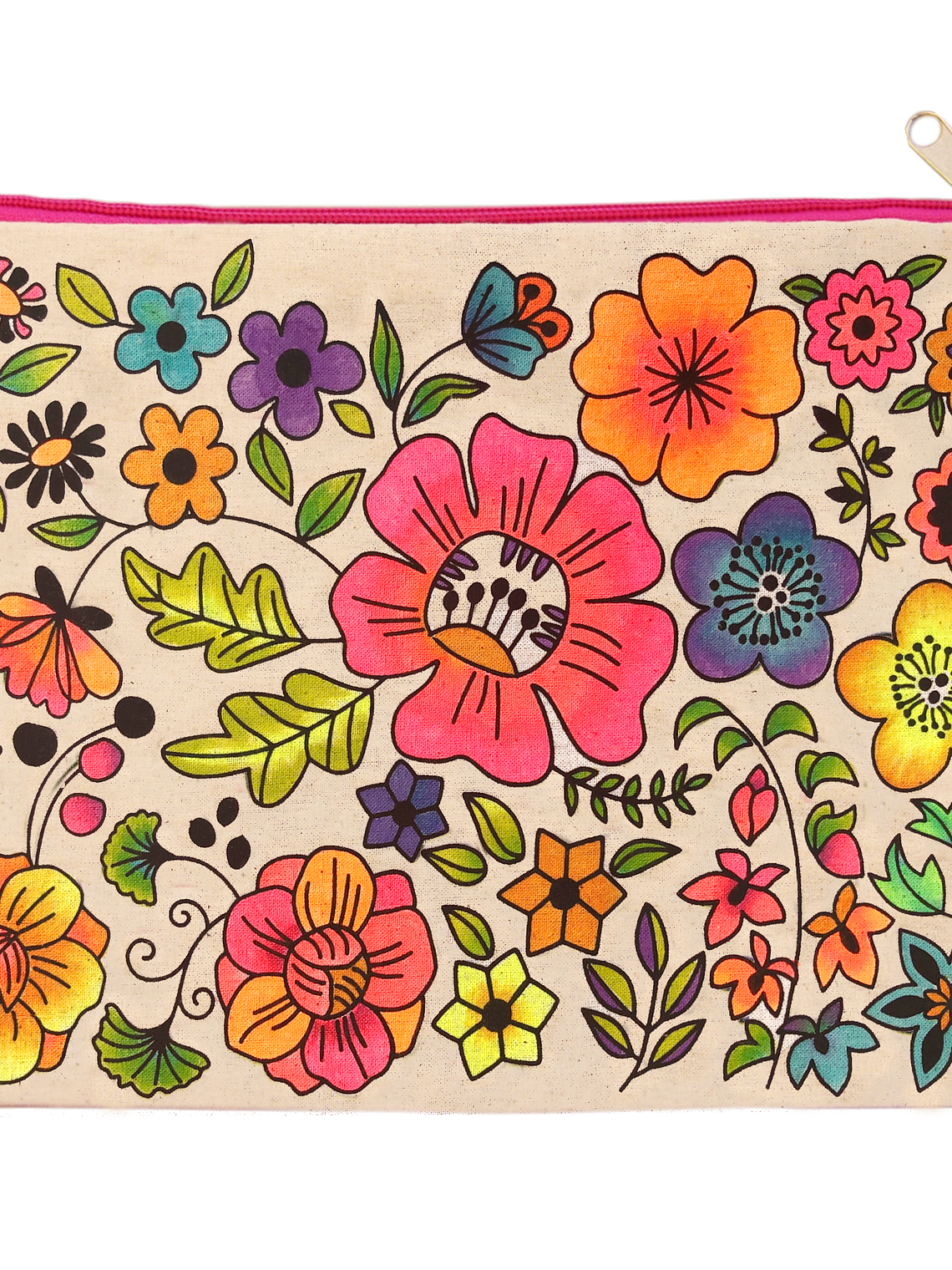 Estuche de tela flores pradera 2